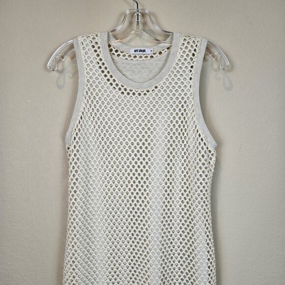 Art Dept Cage Dress Designer Minimalist Luxe Modern Maxi Crochet Celeb Womens M - Picture 9 of 13